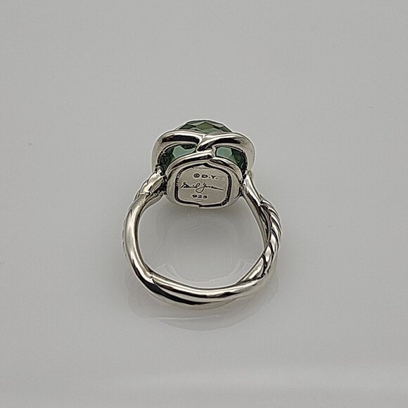 David Yurman Continuance Ring with Prasiloite in Sterling Silver 14mm - Picture 4 of 6